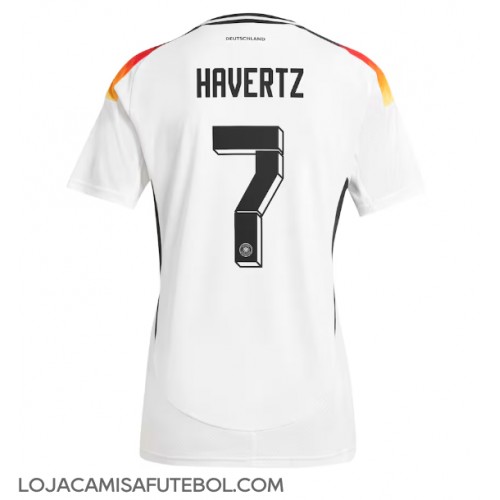 Camisa de Futebol Alemanha Kai Havertz #7 Equipamento Principal Mulheres Europeu 2024 Manga Curta